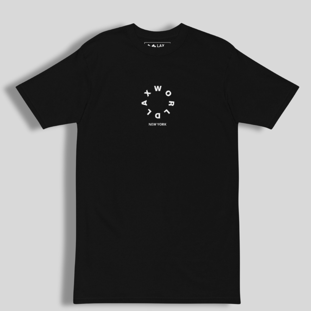 Black Oversized Wordmark Crew Neck Lacrosse T Shirt | Black | Man - Off Field