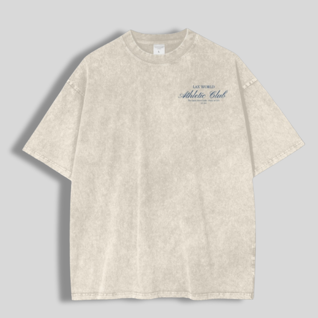 LAX World Athletic Club Acid Wash Oversize T-Shirt