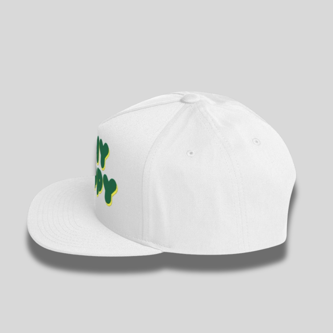 Play Happy by Lizzie Colson Snapback Lacrosse Hat | White