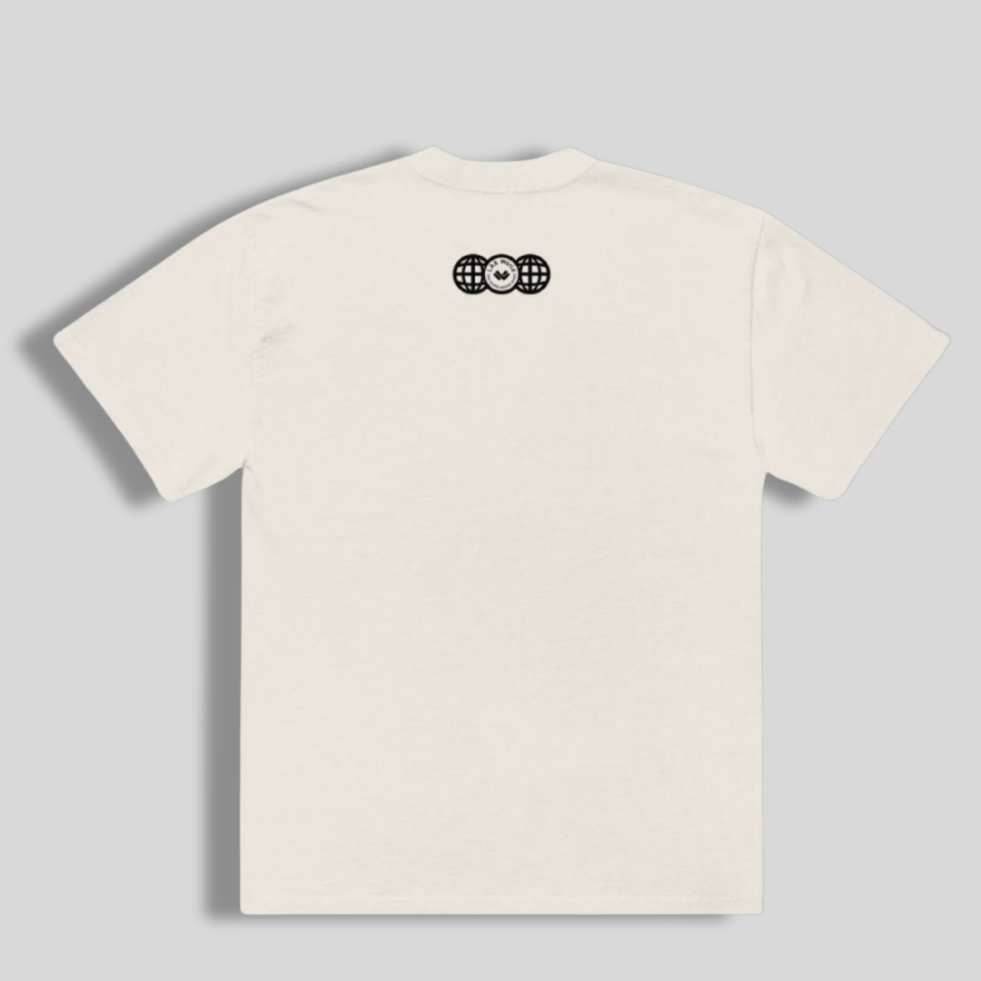 Premium ‘Play Happy’ Oversized Lacrosse Faded T-shirt | White