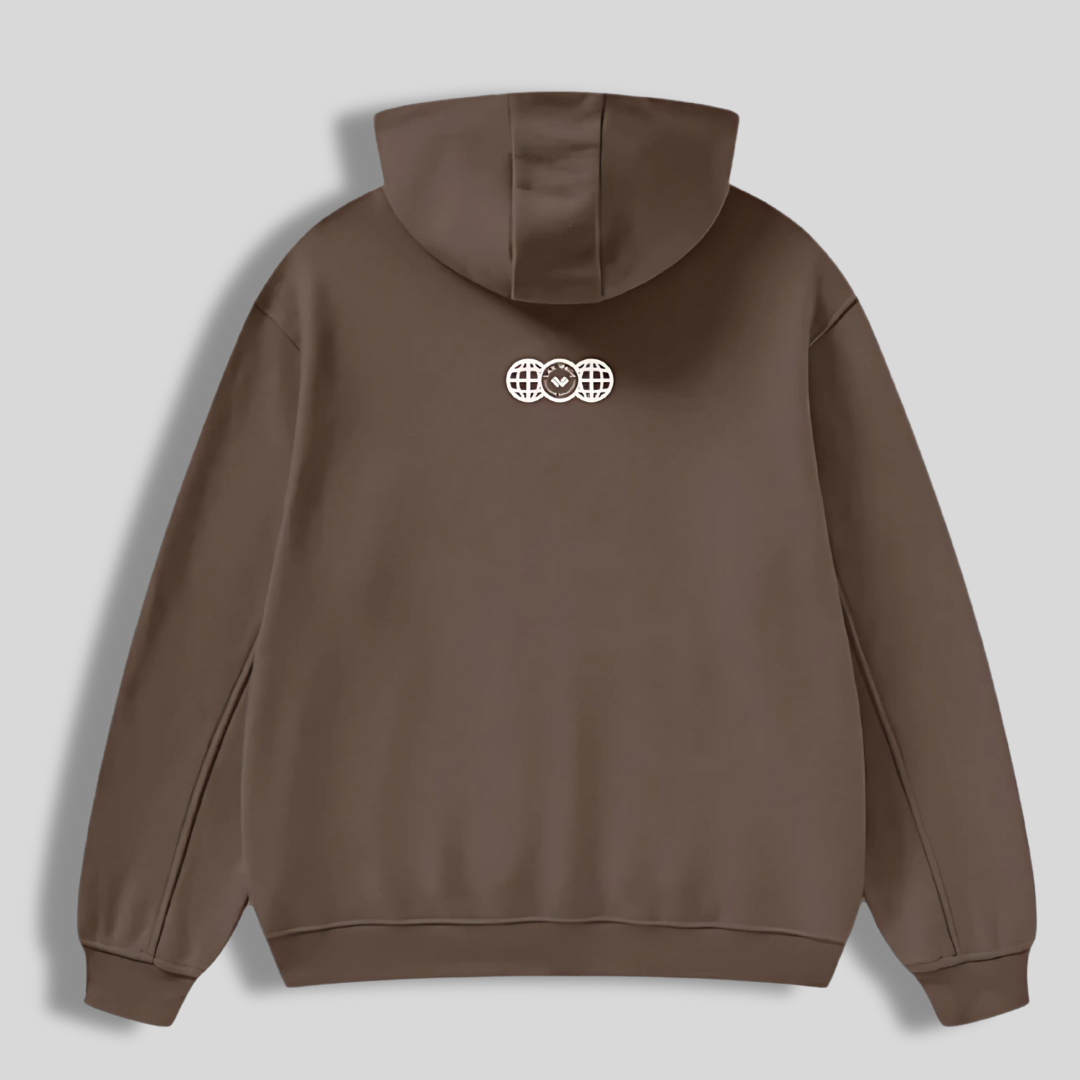 The Game Never Ends... LAX World High Neck Insulated Hoodie - Dark Brown