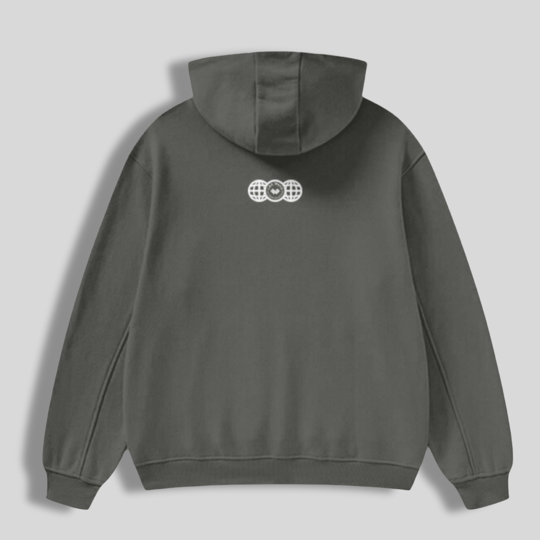 The Game Never Ends... LAX World High Neck Insulated Hoodie - Dark Grey