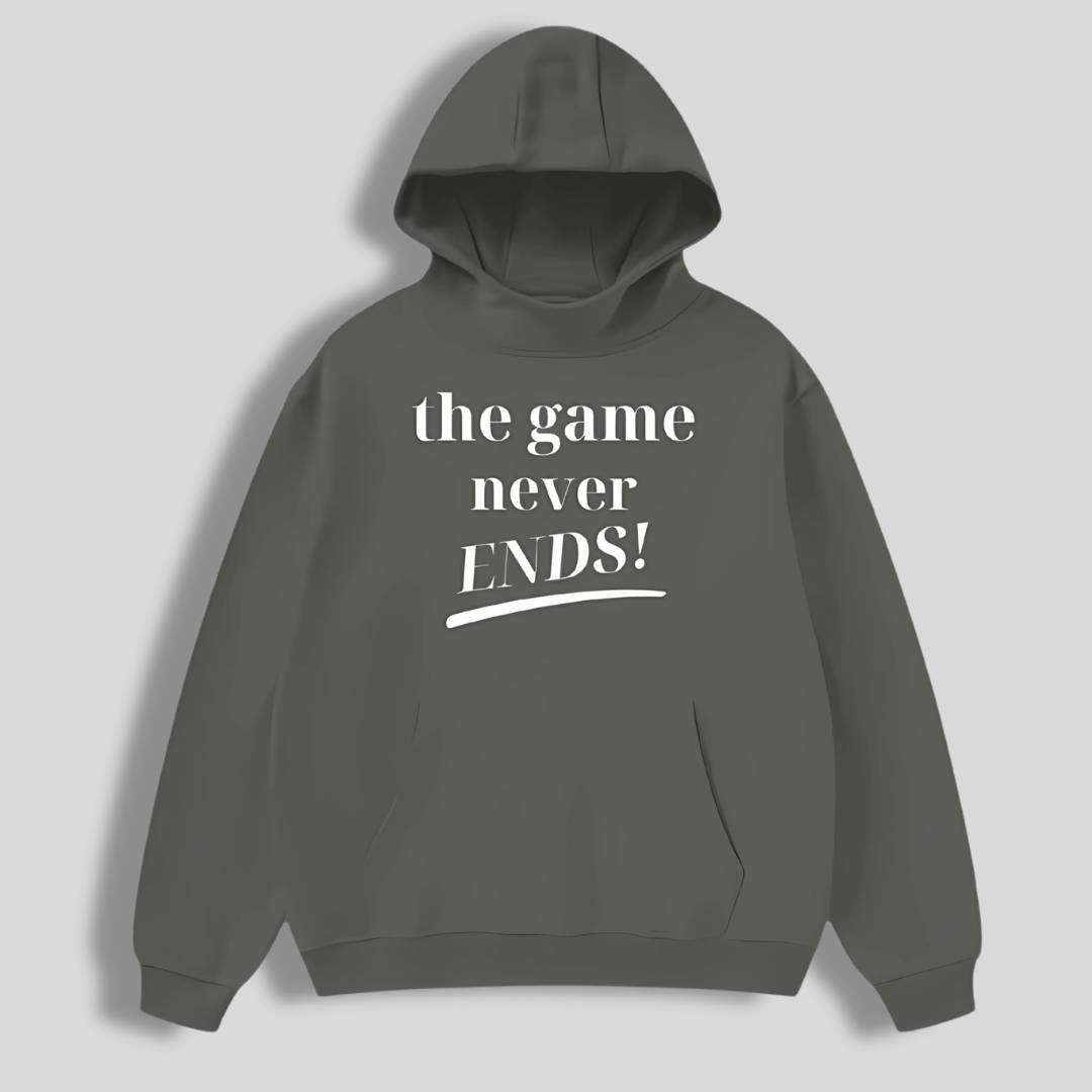 The Game Never Ends... LAX World High Neck Insulated Hoodie - Dark Grey