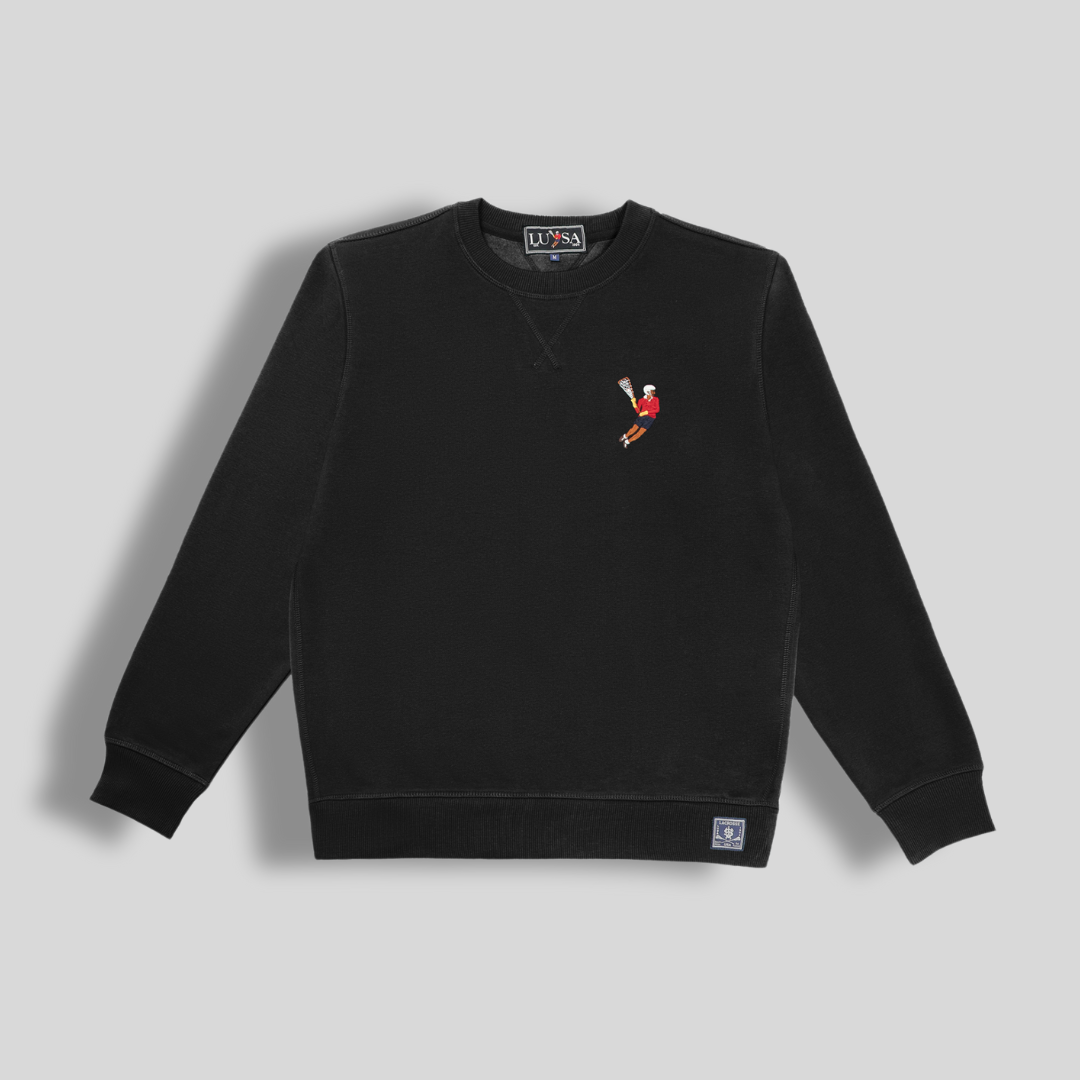 Black Lacrosse Crew Neck Sweatshirt