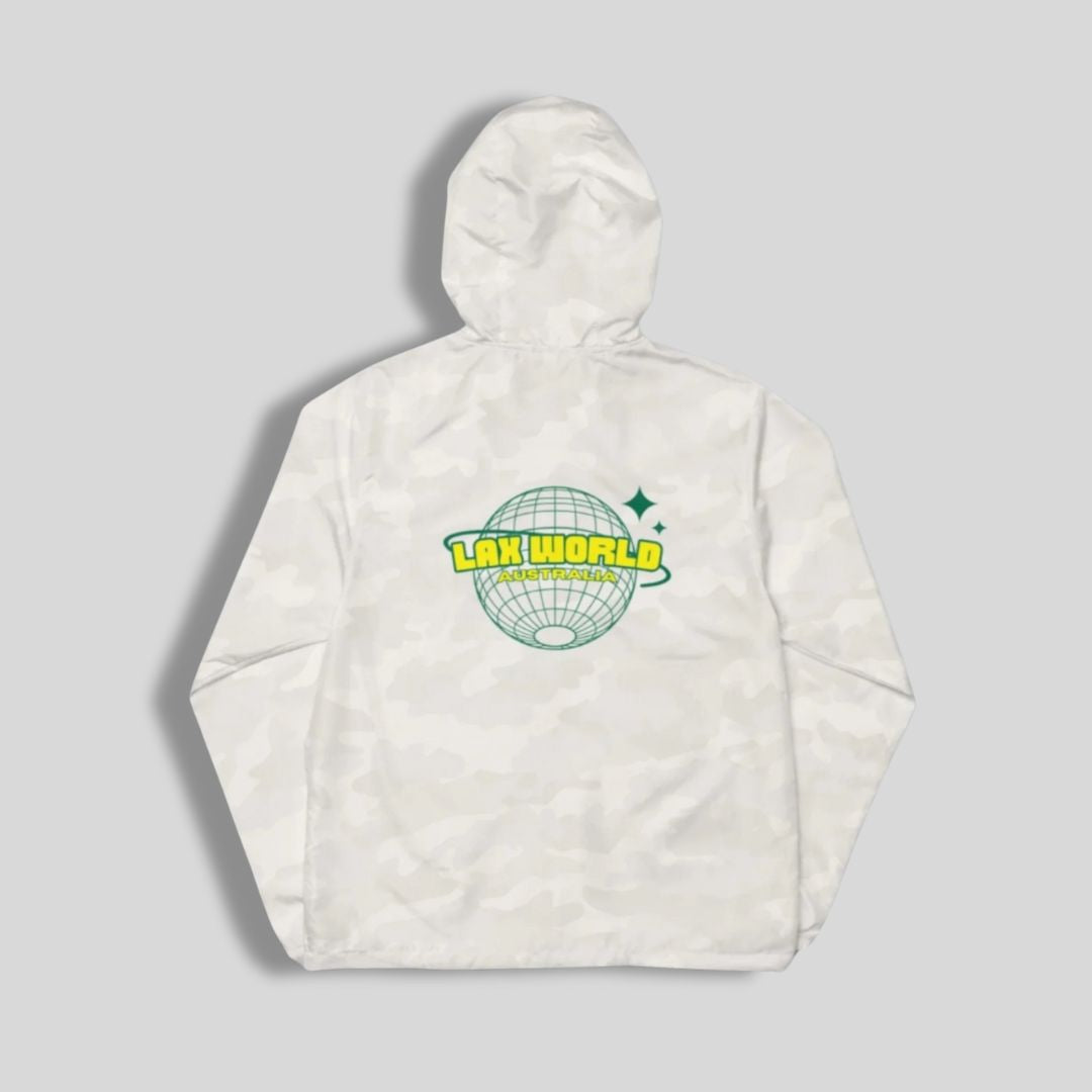 PLAY HAPPY Lightweight Zip Up Lacrosse Windbreaker | White