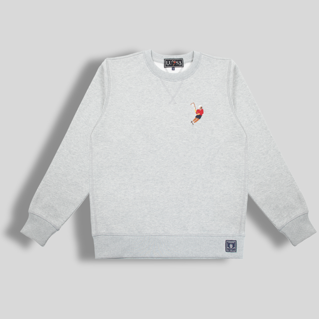 Heather Grey Lacrosse Crew Neck Sweatshirt