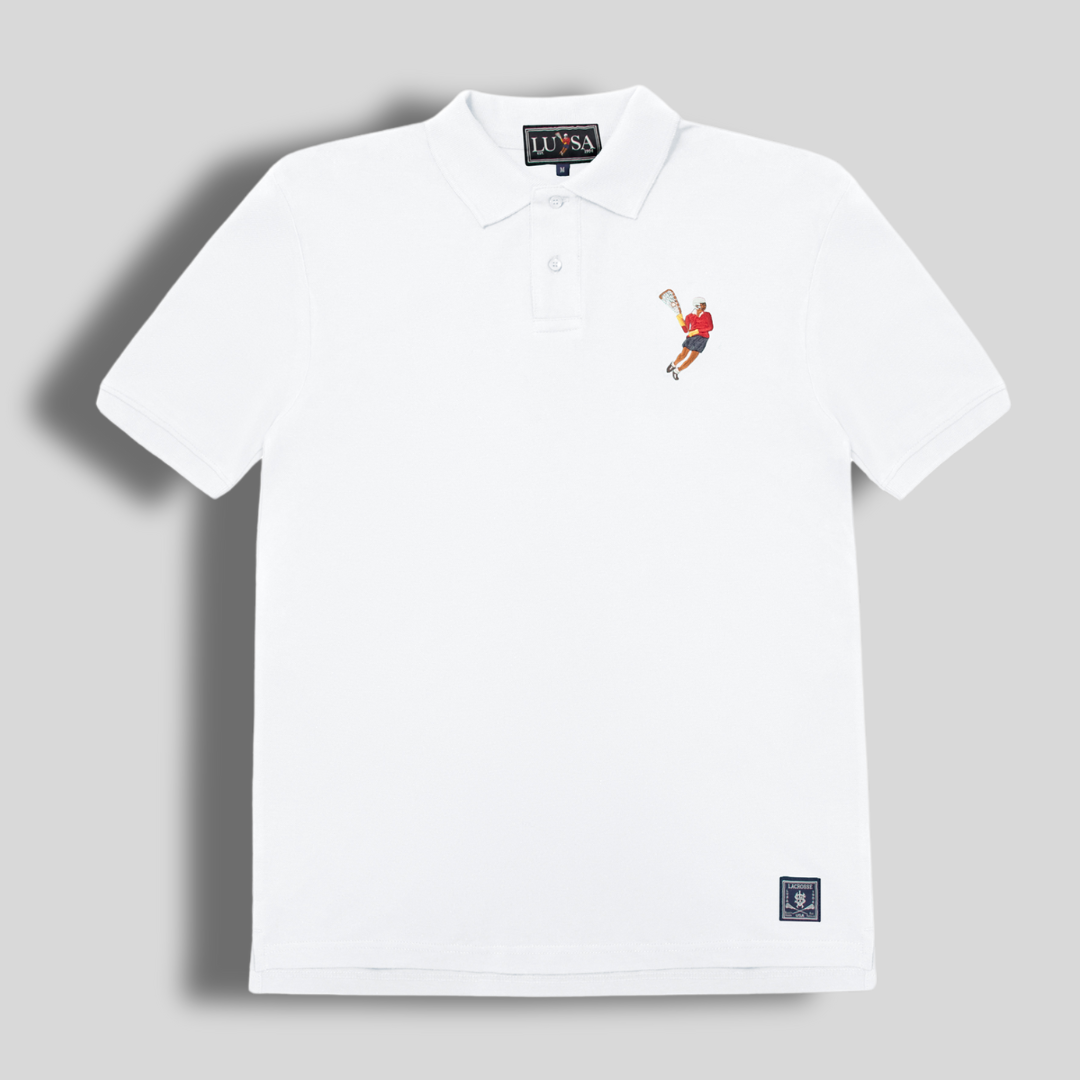 Classic White Lacrosse Polo Shirt