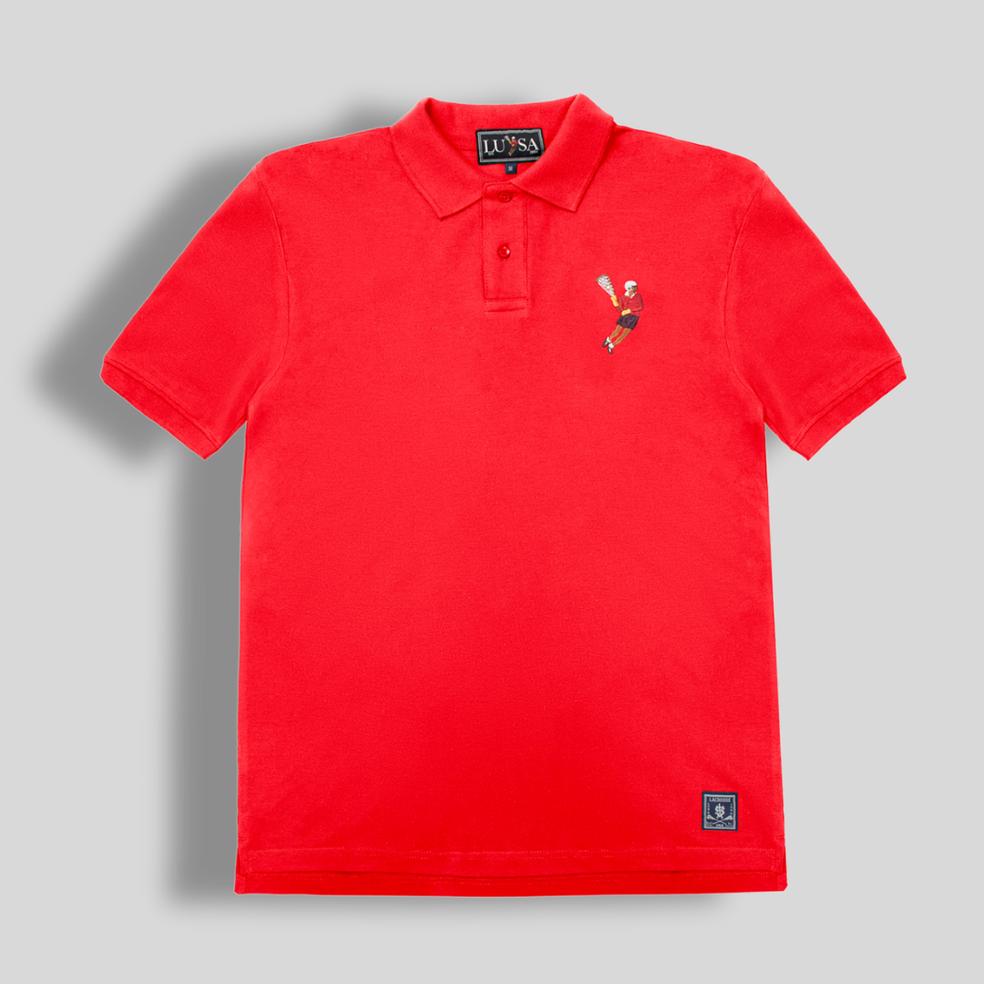 Classic Red Lacrosse Polo Shirt