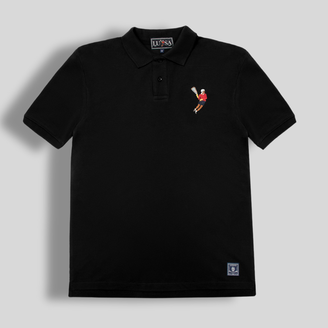 Classic Black Lacrosse Polo Shirt