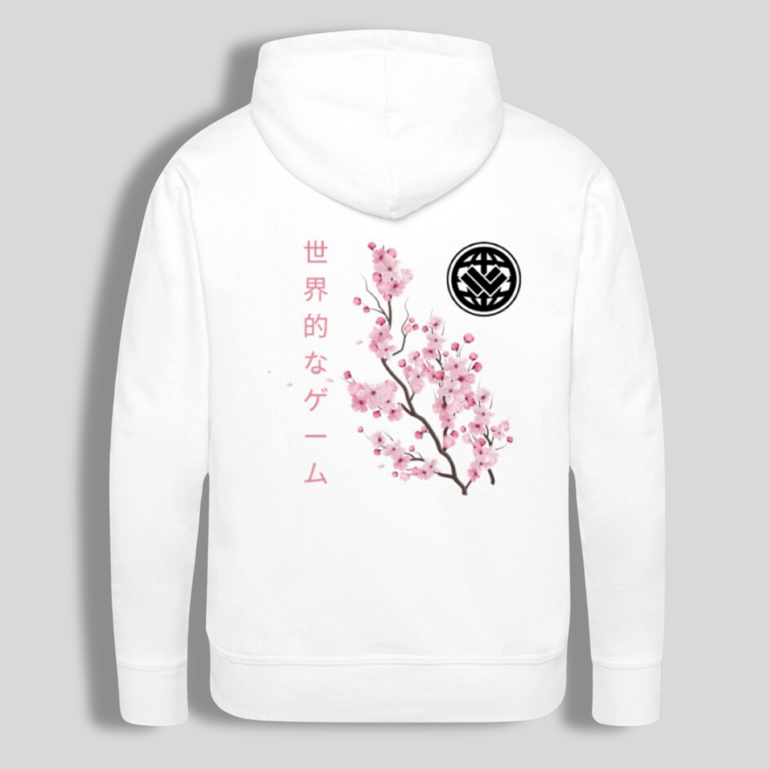 “The Global Game” Unisex Heavyweight White Lacrosse Hoodie | White | Man - Off Field