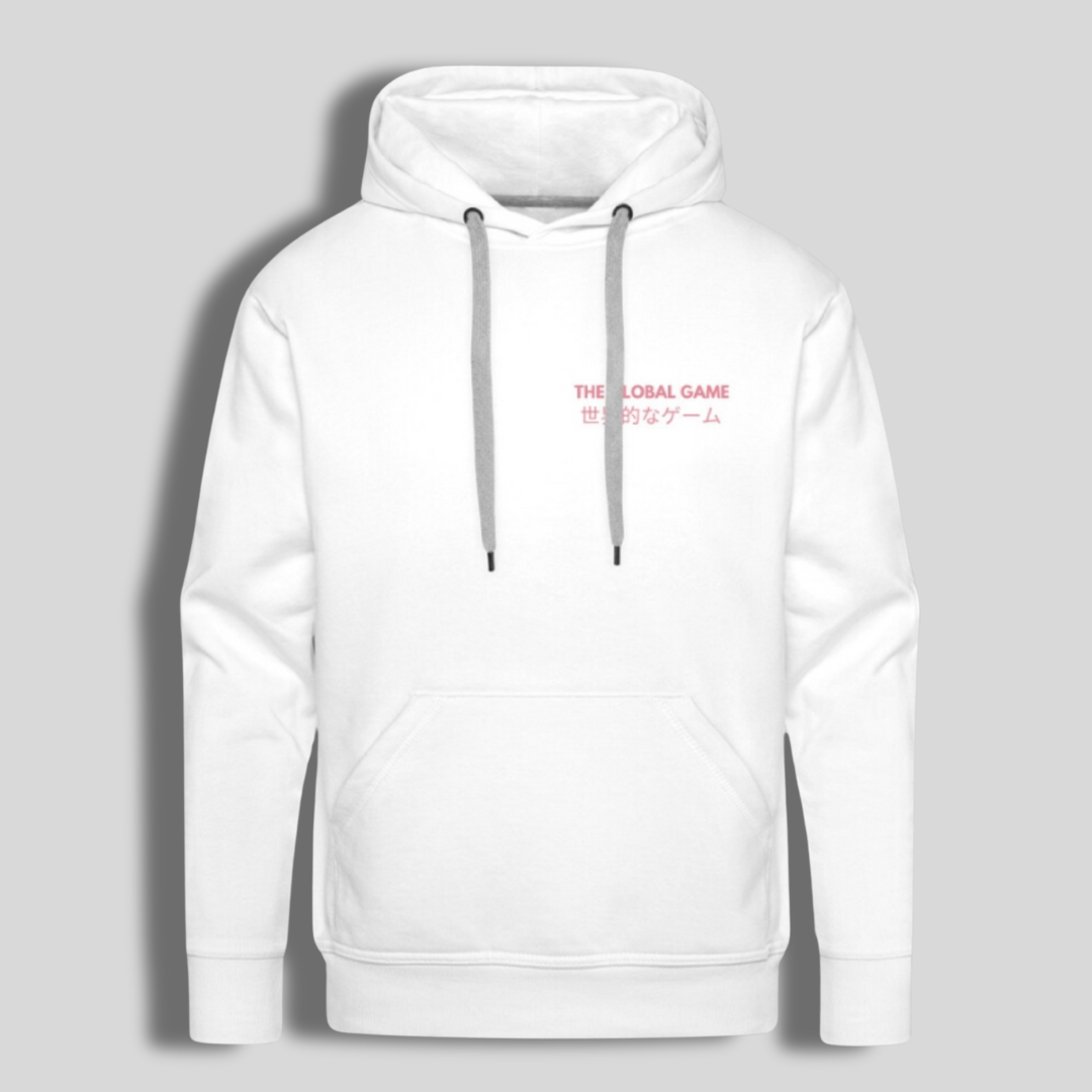 “The Global Game” Unisex Heavyweight White Lacrosse Hoodie | White | Man - Off Field