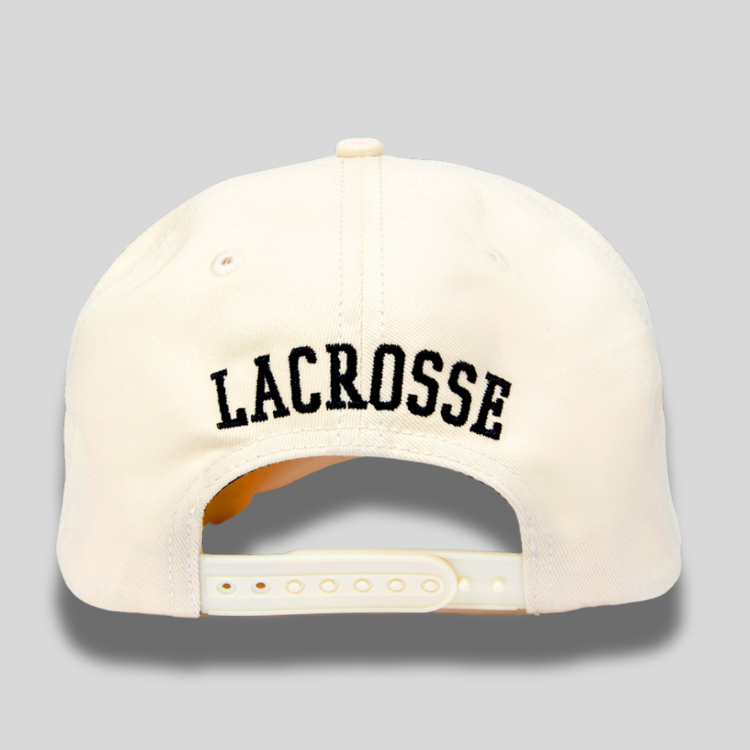 Cream Lacrosse Ball Cap with Braided Rope
