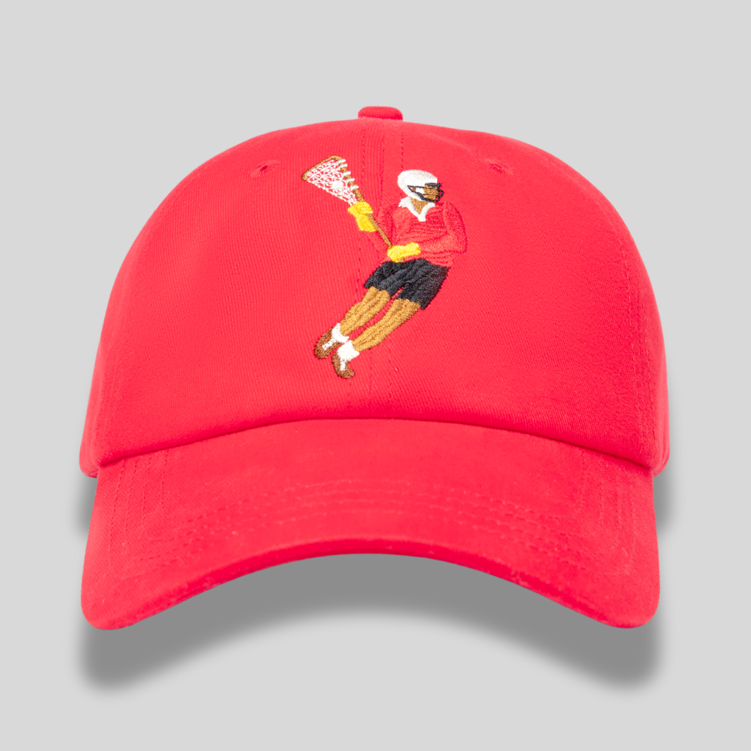 Bold Red Lacrosse Ball Cap