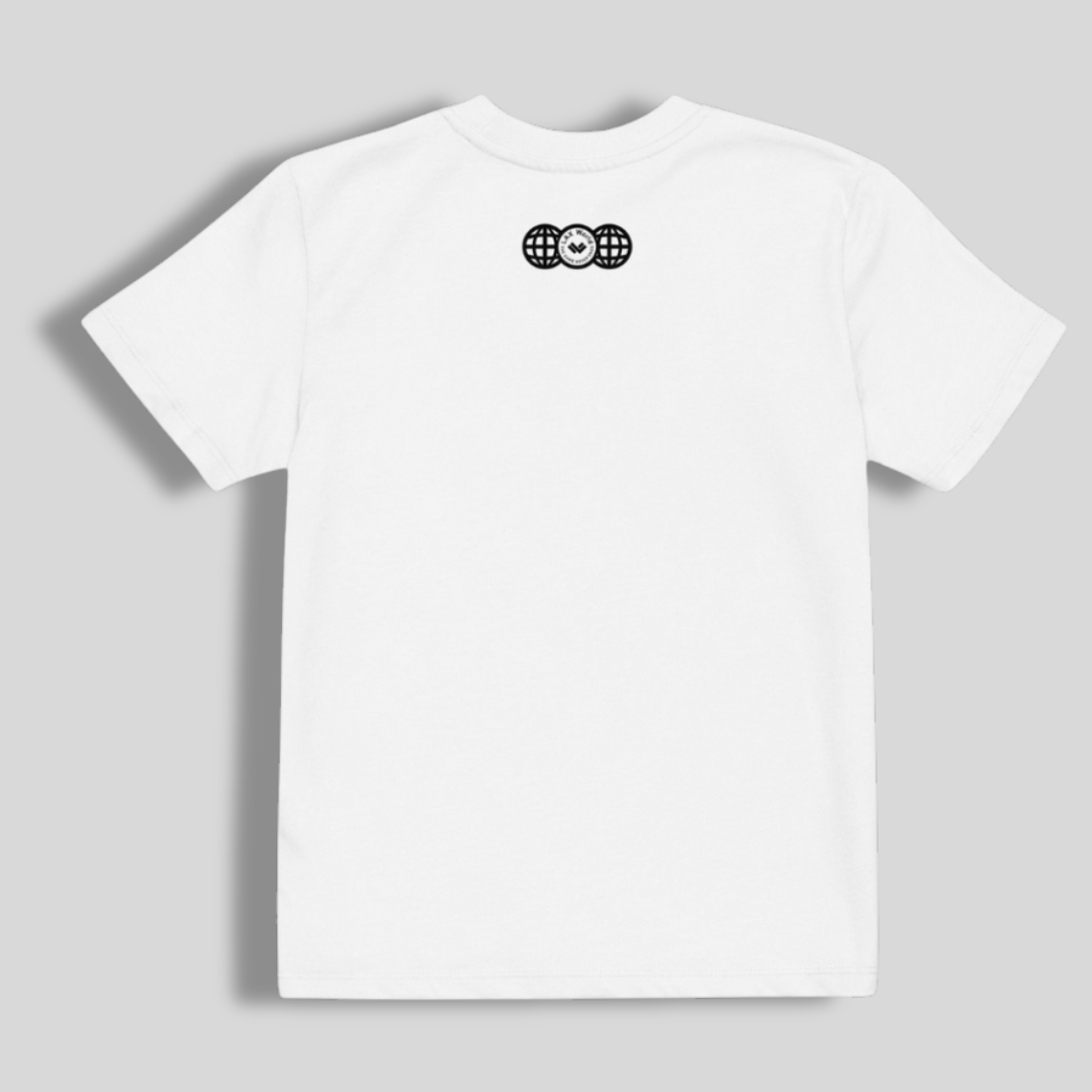 'Play Happy' Lacrosse Embroidered Kids Lacrosse Shirt | White