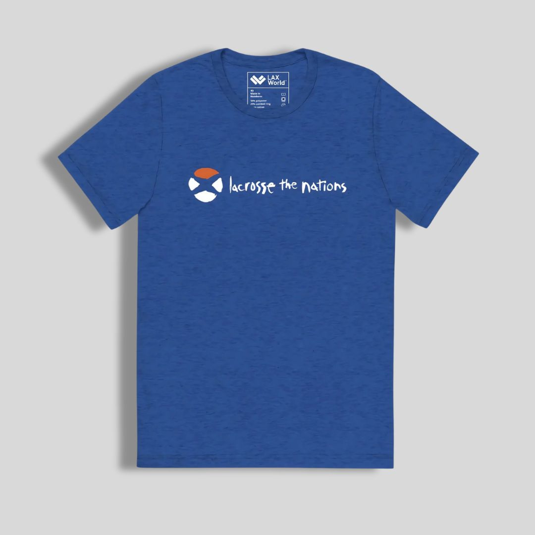 Premium Fitted Lacrosse T Shirt | Multicolor | Lax World for Lacrosse the Nations Collection