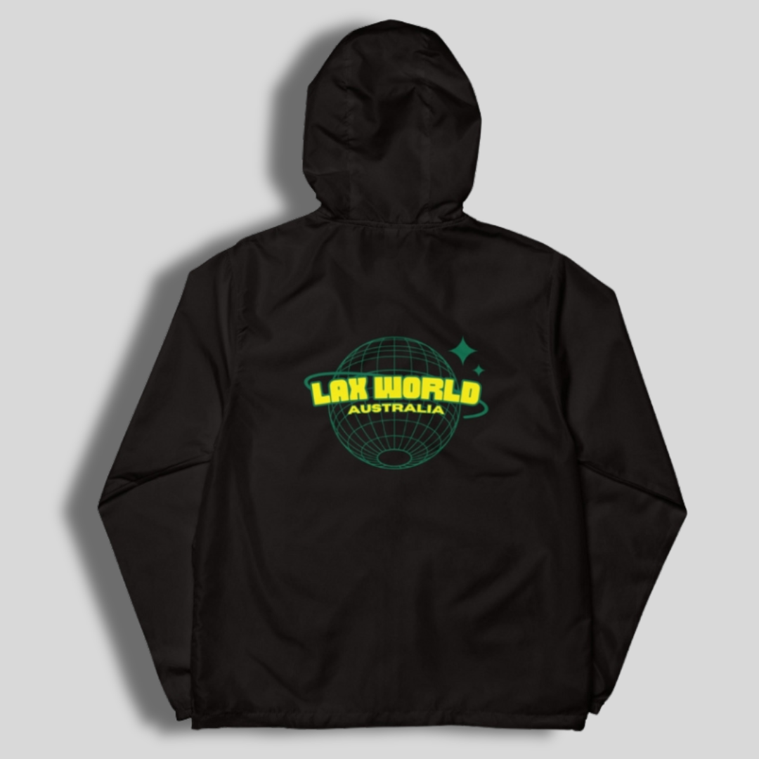 PLAY HAPPY Lightweight Zip Up Lacrosse Windbreaker | Black | Graphite