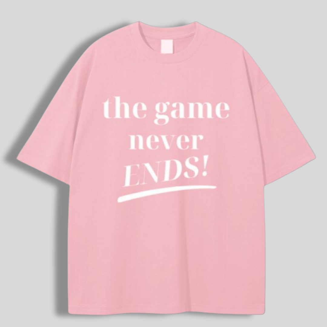 LAX World ‘The Game Never Ends’ Heavyweight Cotton Tee - Pink