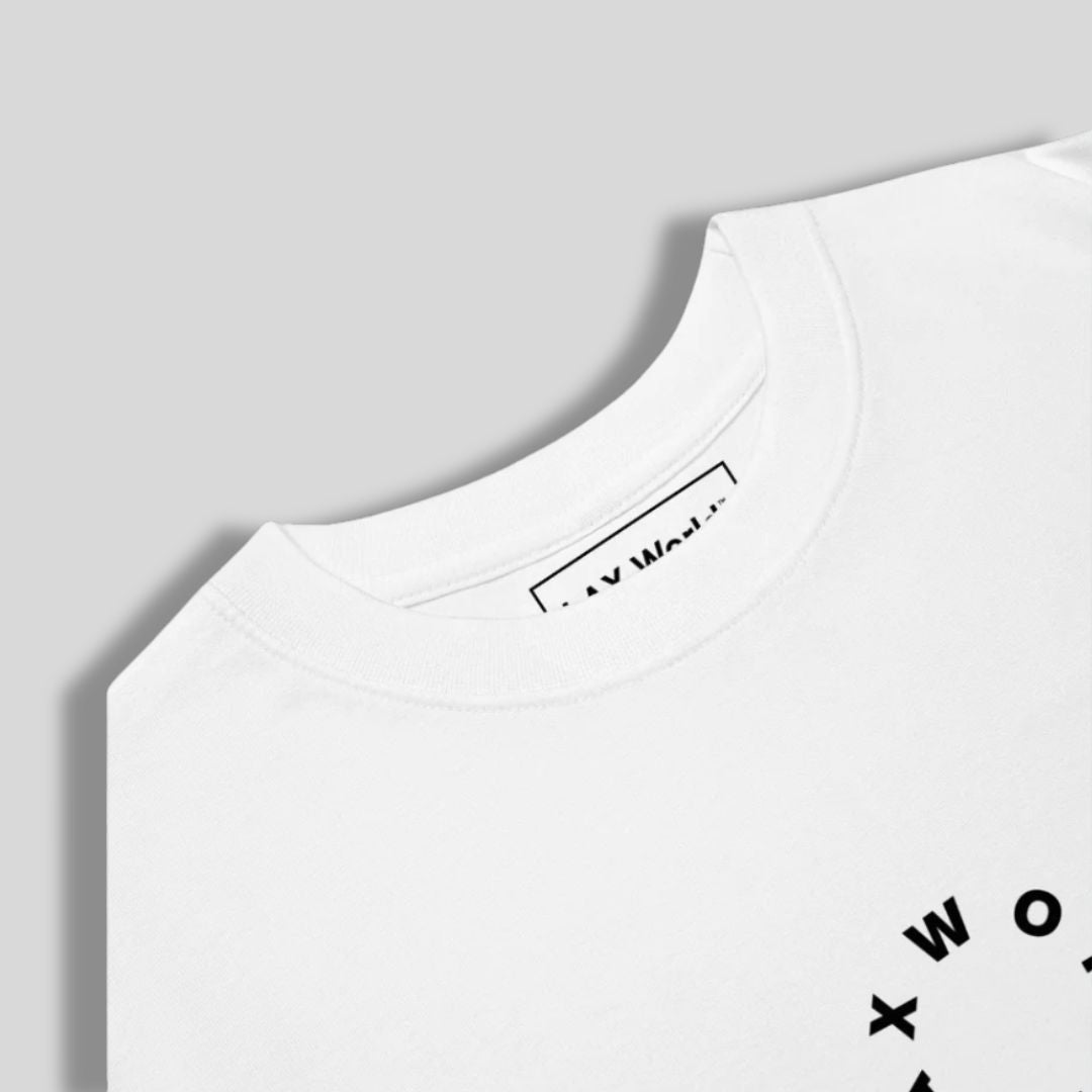 Classic White Oversized Wordmark Crew Neck Lacrosse T Shirt | White | Man - Off Field