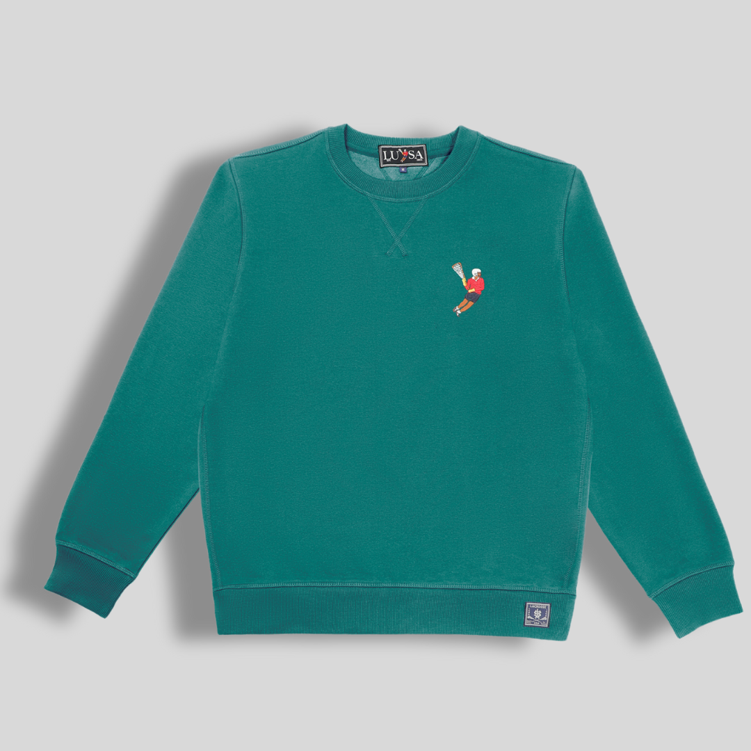 Hunter Green Crew Neck Lacrosse Sweatshirt