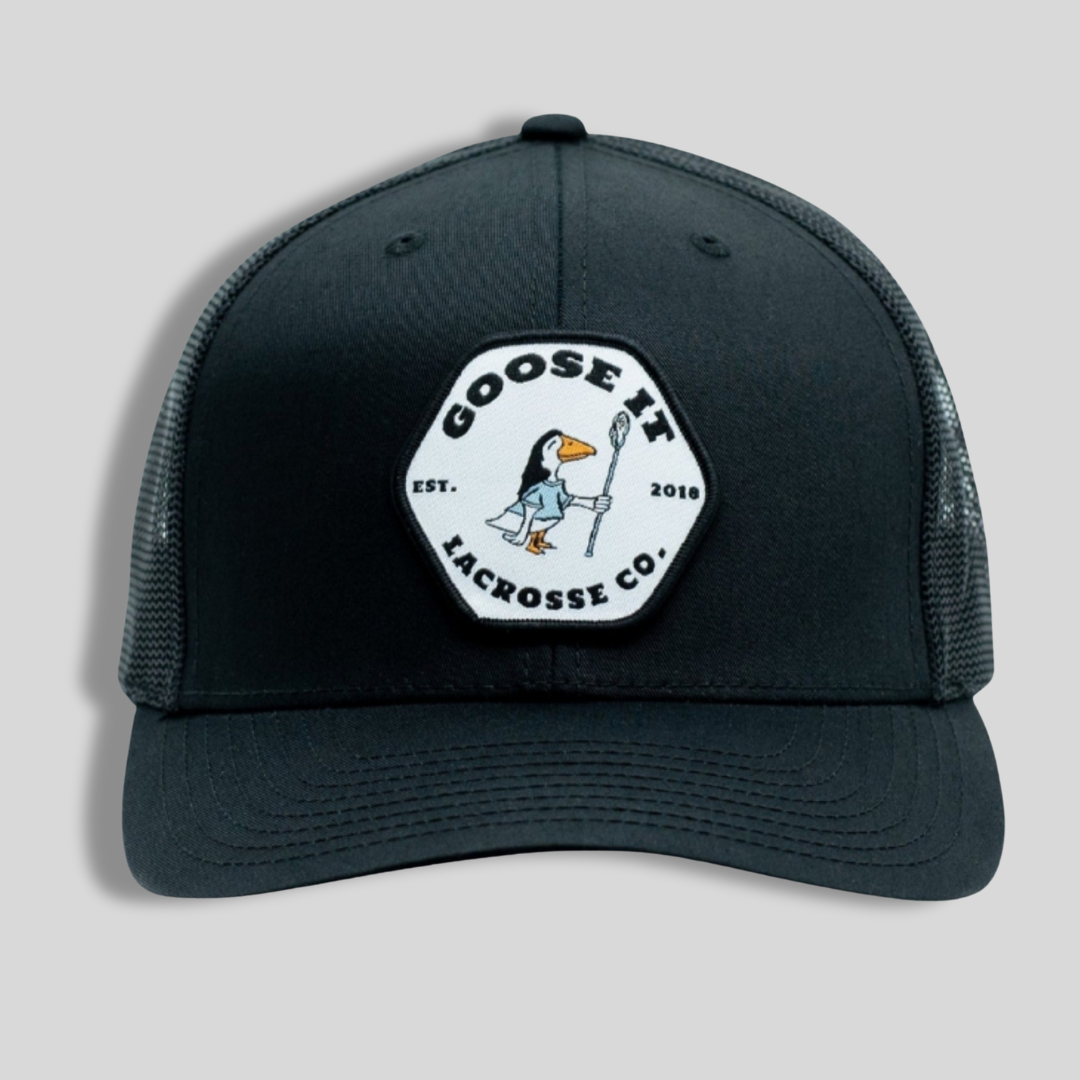 Black Mullet Trucker Style Lacrosse Cap | Black | Gooseitcompany