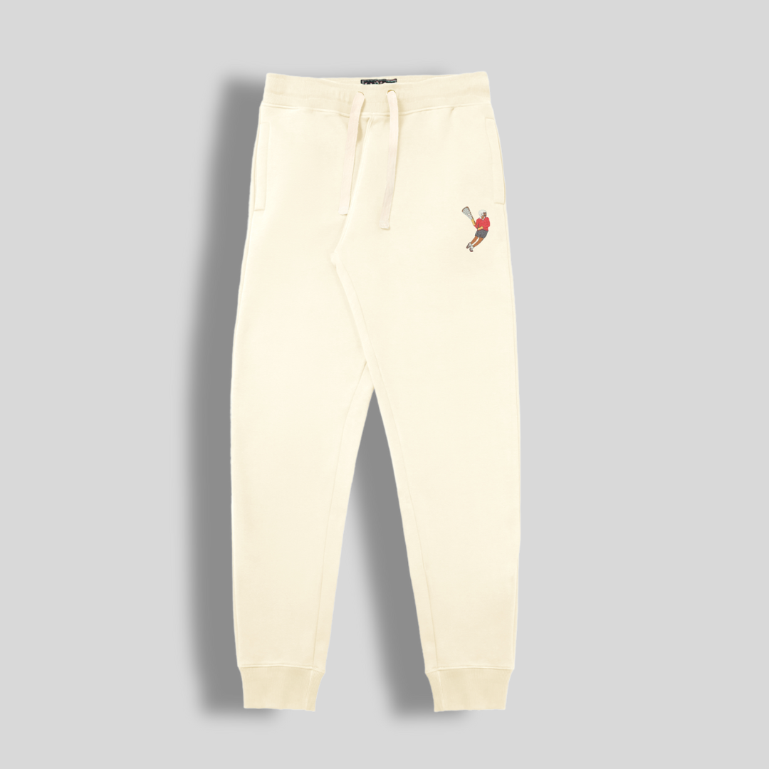 Cream Fleece Lacrosse Jogger Pants