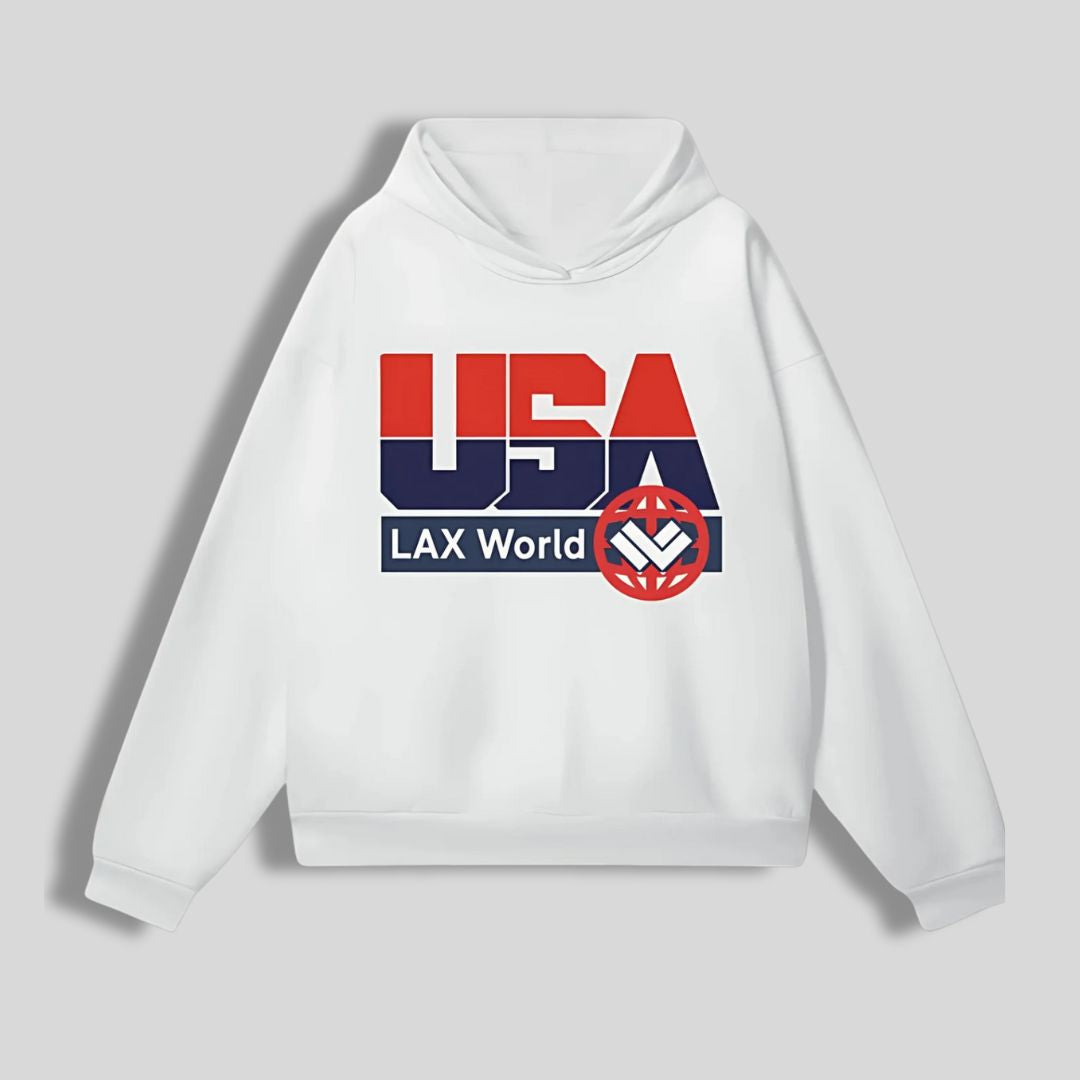 LAX World for TEAM USA Oversize Heavyweight Hidden Pocket Fleece Hoodie