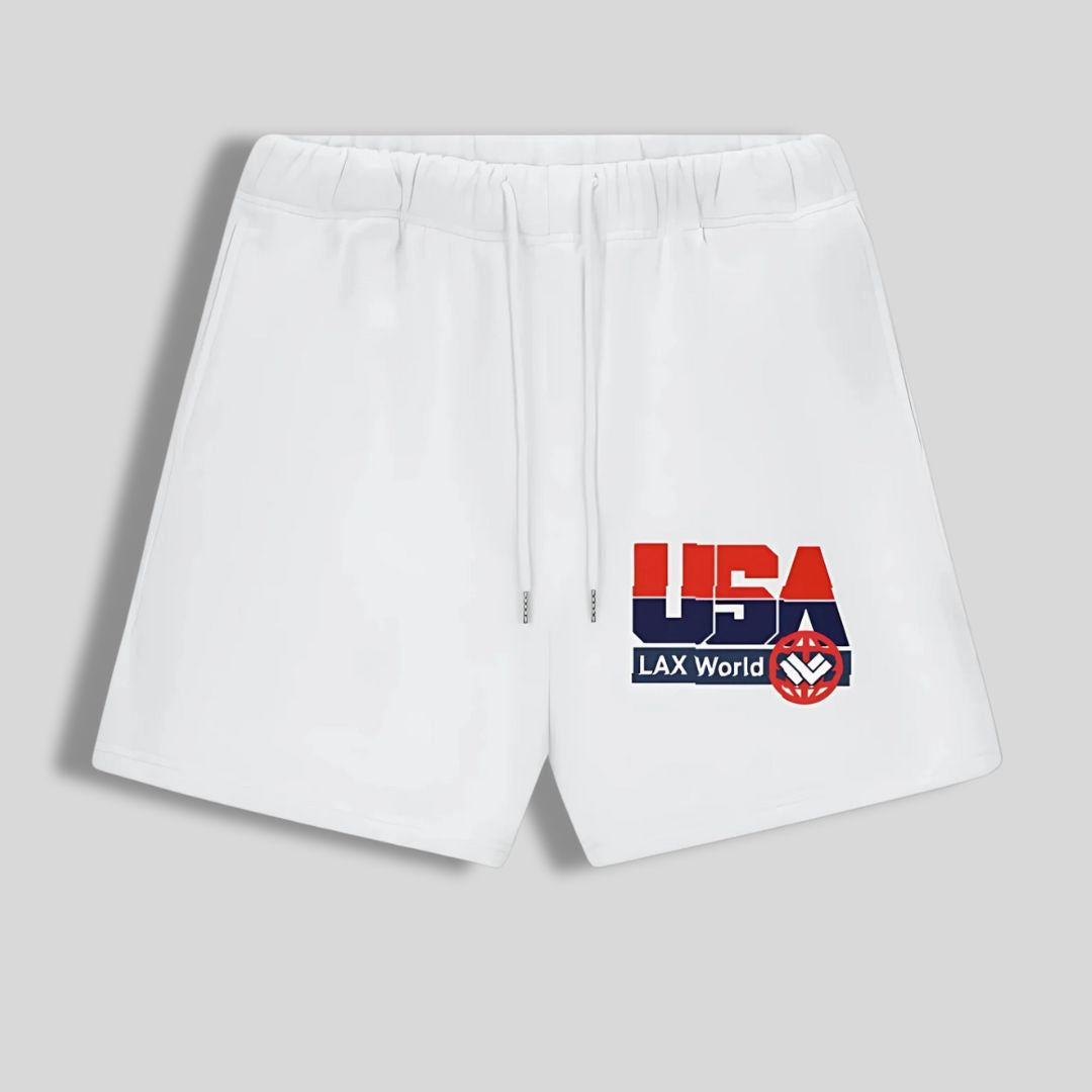 LAX World for TEAM USA Streetwear Unisex Heavyweight Fleece Loose Fit Shorts