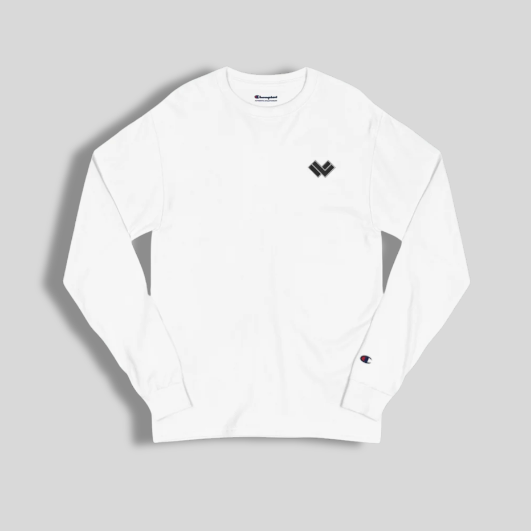 LAX World x Champion's Cradle B/W Long Sleeve Lacrosse Tee | Black and White | Man - Off Field