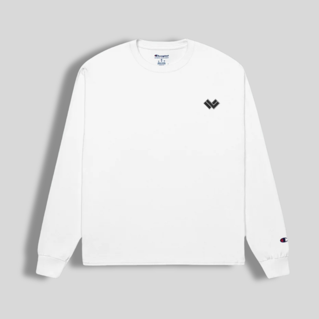 LAX World x Champion's Cradle B/W Long Sleeve Lacrosse Tee | Black and White | Man - Off Field