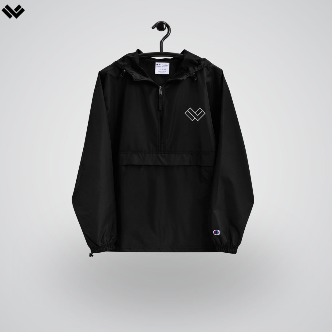 Champion men's packable jacket black top