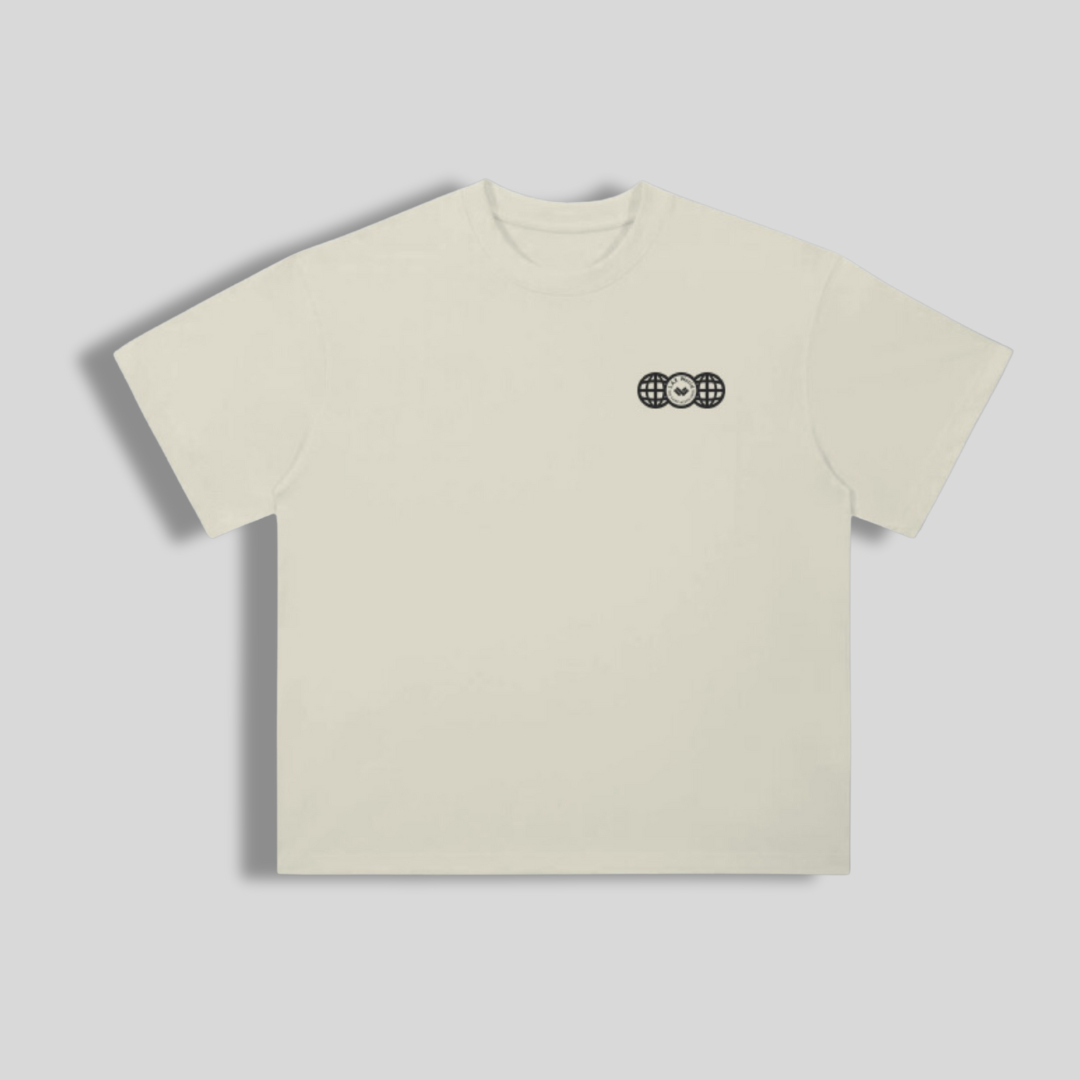 Cradle Collection Globe Logo Crewneck T-Shirt - Bone