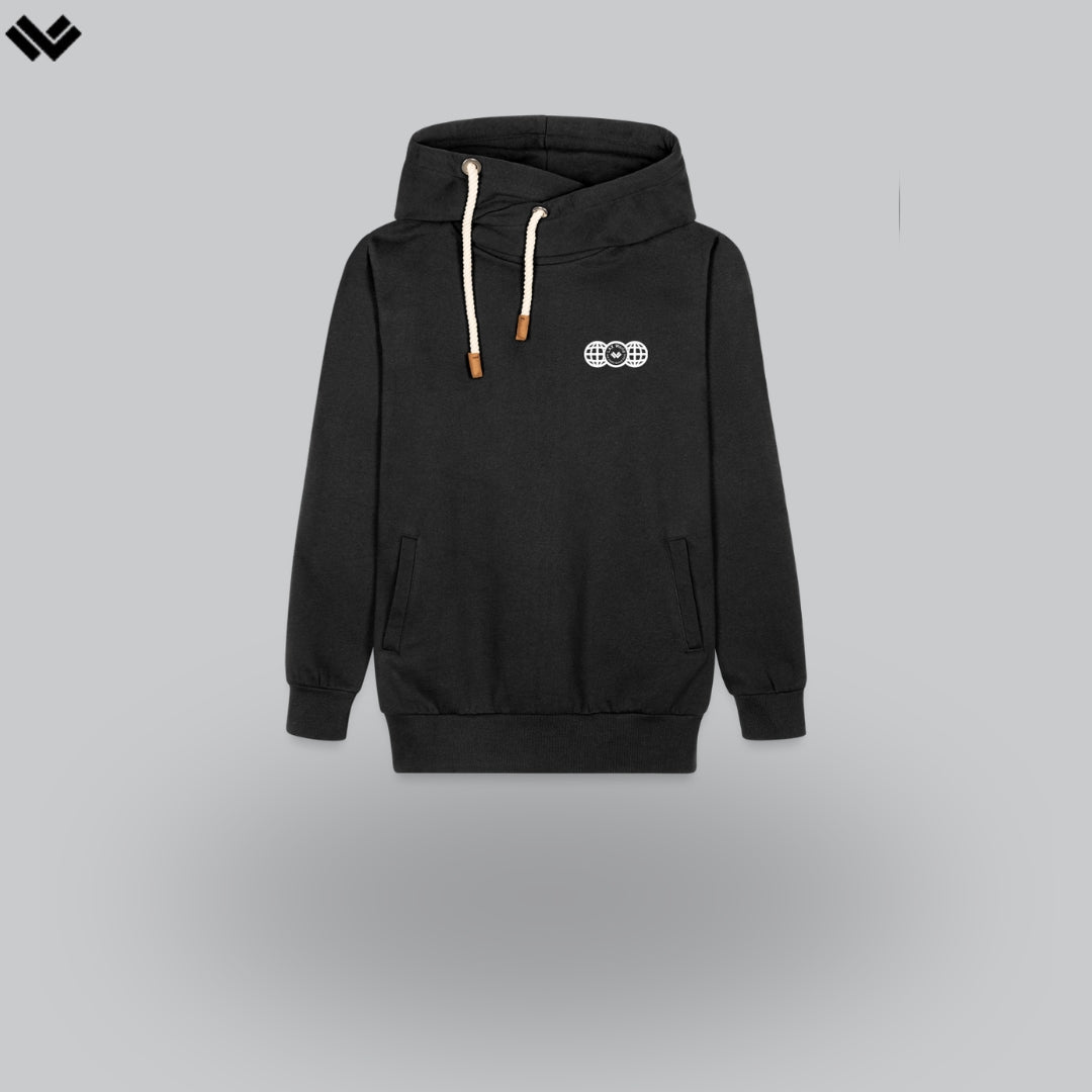 Premium The Game Never Ends Black Shawl Collar Lacrosse Hoodie Bl LAX World