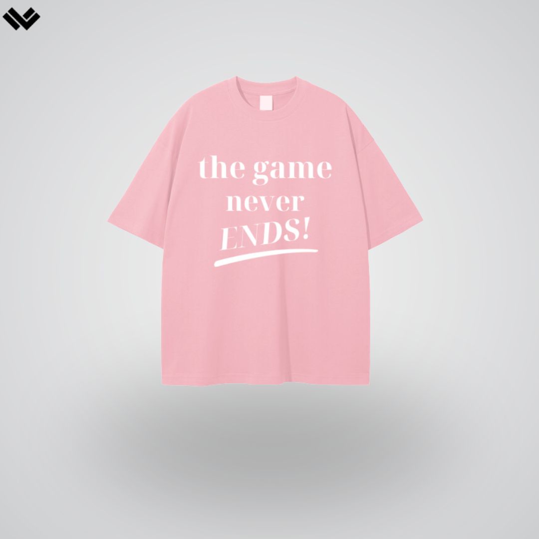 LAX World ‘The Game Never Ends’ Heavyweight Cotton Tee - Pink