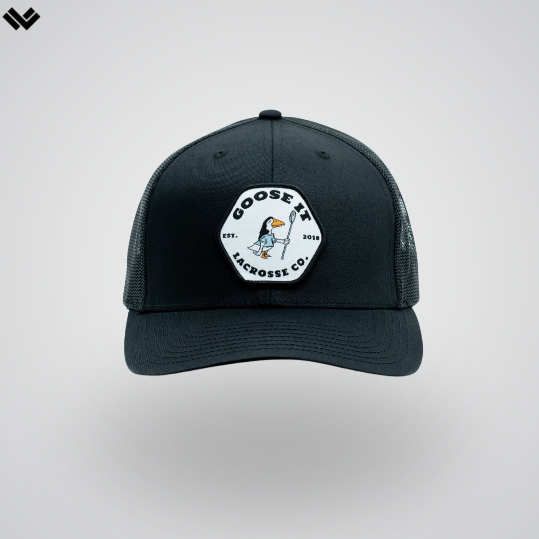 Black Mullet Trucker Style Lacrosse Cap | Black | Gooseitcompany