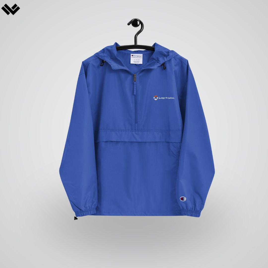 Champion Packable Lacrosse Jacket Front Blue