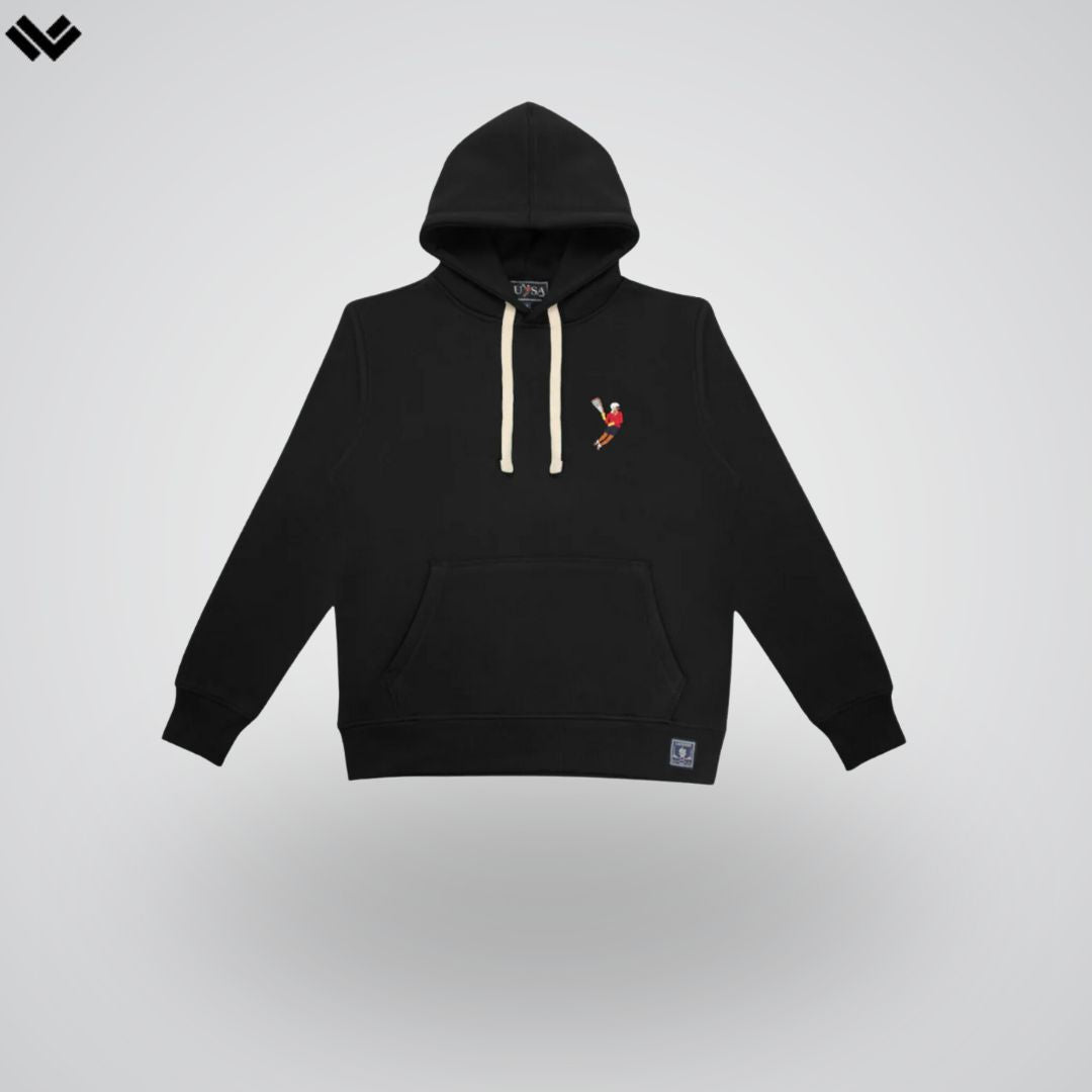 LAX World x Lusa 1904 - Black Pullover Lacrosse Hoodie | Black | Man - Off Field