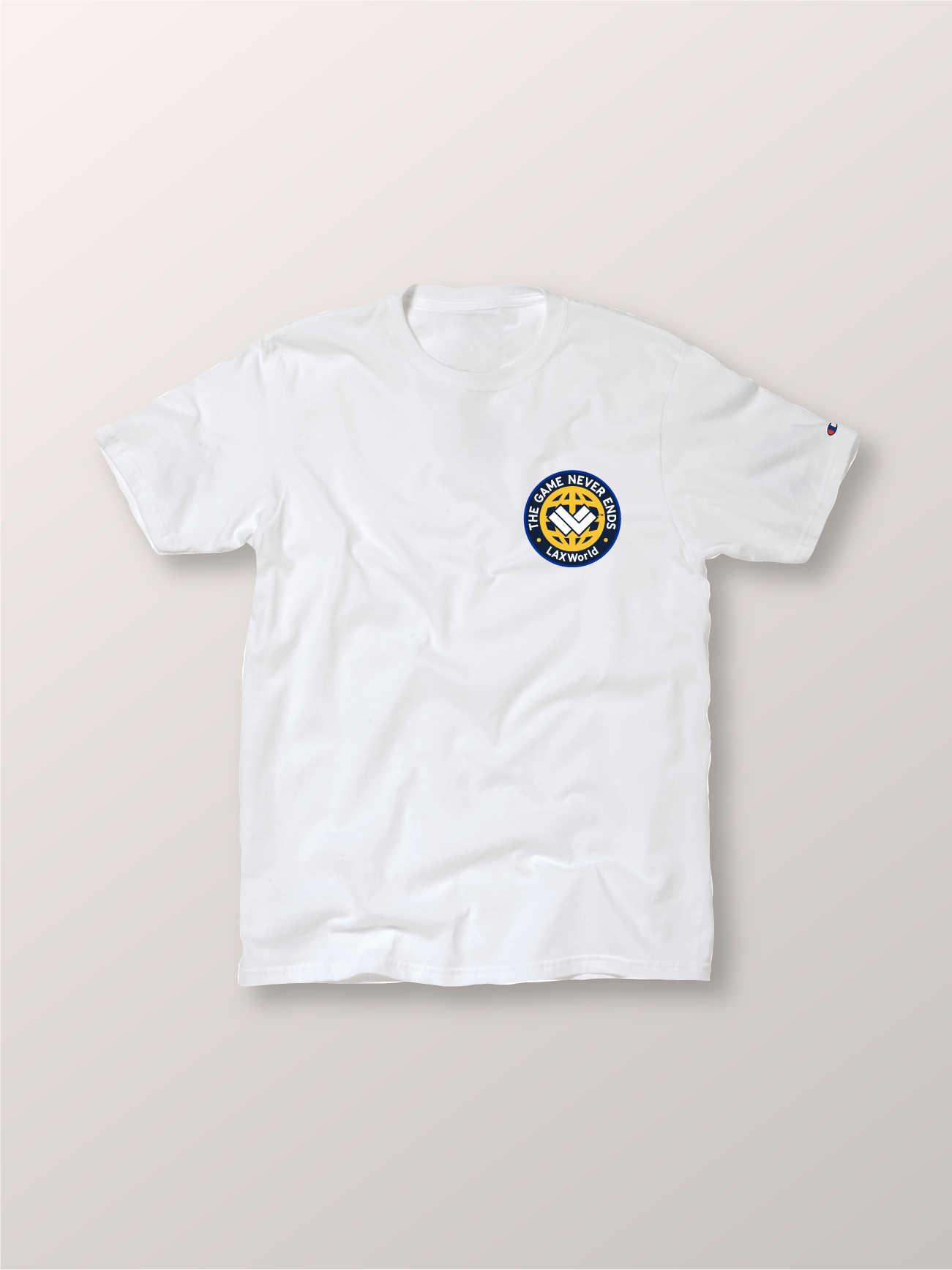 Classic Soul Patch Champion’s White Lacrosse Tee - Front 