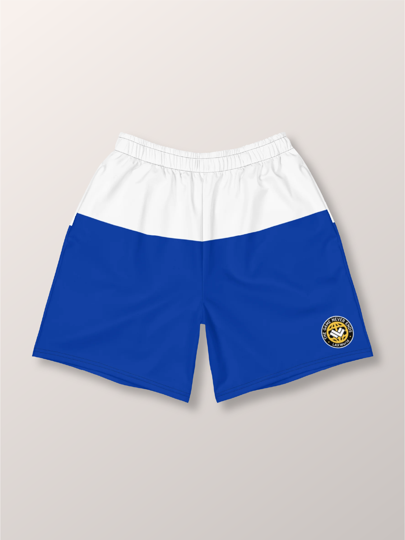 Premium Creator’s White/Blue Athletic Lacrosse Short | Blue and White | Man - Off Field