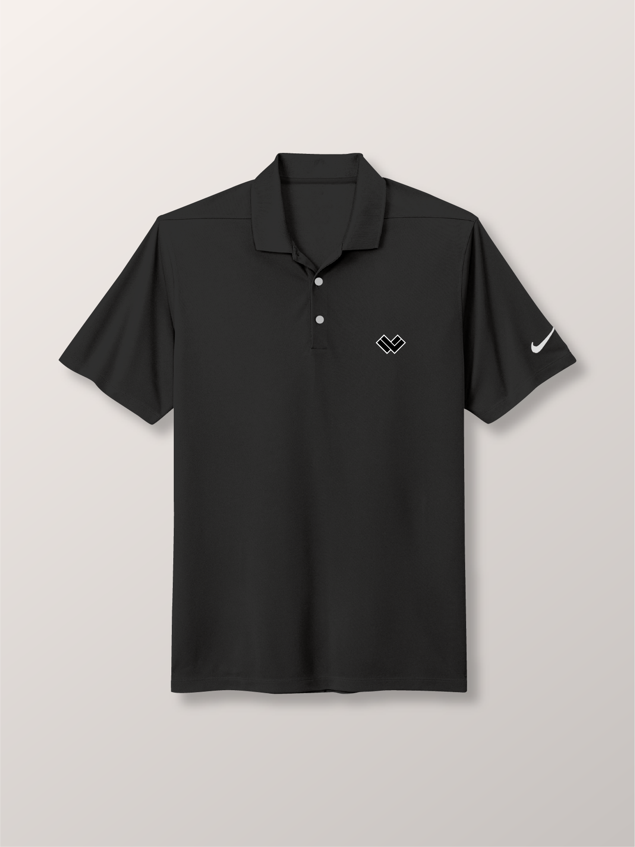 LAX World - Nike Dri-fit Micro-pique Black Lacrosse Polo Shirt - Front 