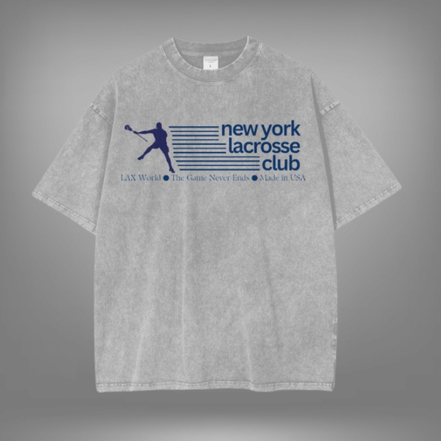 New York Lacrosse Club Acid Wash Oversize T-Shirt