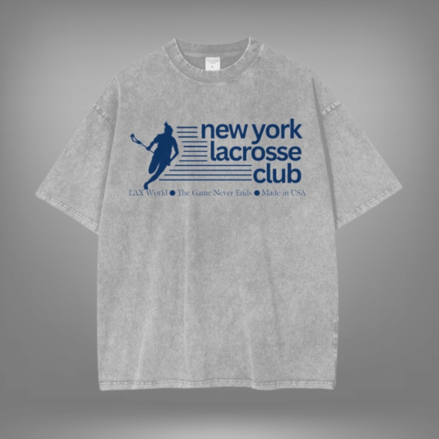 New York Lacrosse Club Acid Wash Oversize T-Shirt