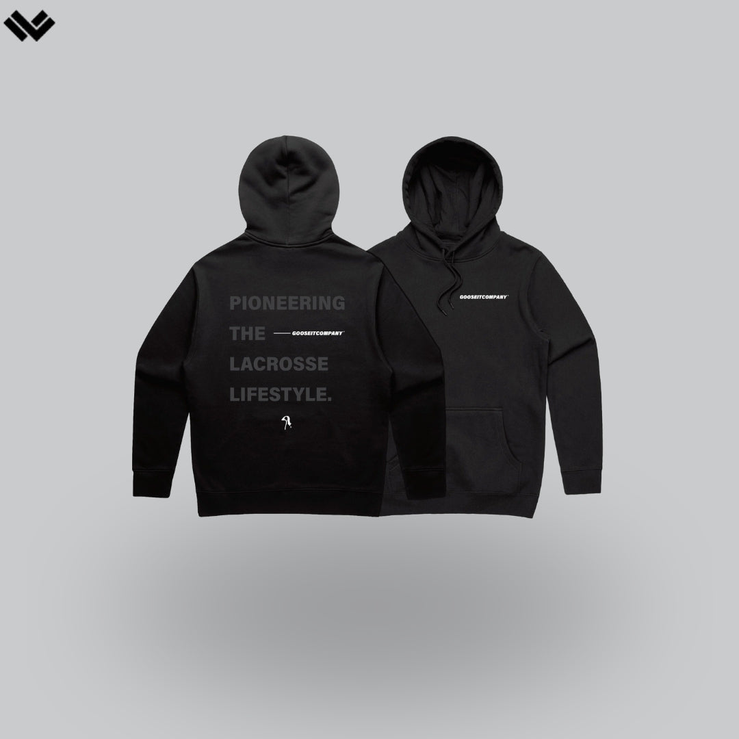Premium Pioneering Lacrosse Hoodie | Black | GooseItCompany