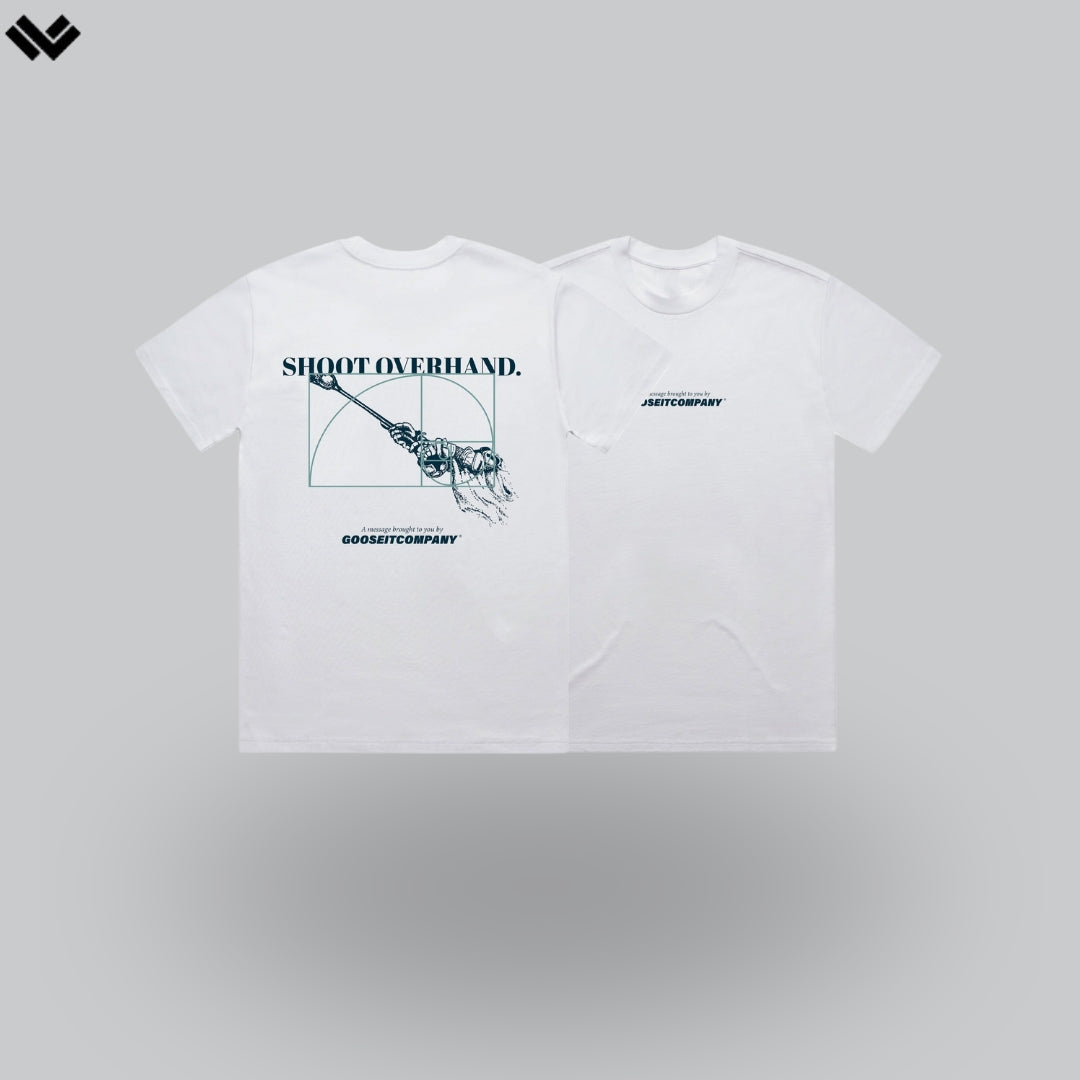 Premium Overhand Lacrosse Tee | White | GooseItCompany