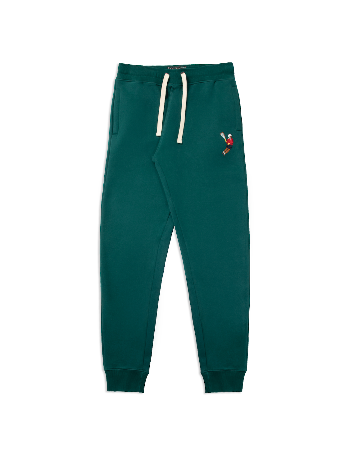 Lax World X Lusa 1904 Classic Green Fleece Lacrosse Jogger Pant - Front 