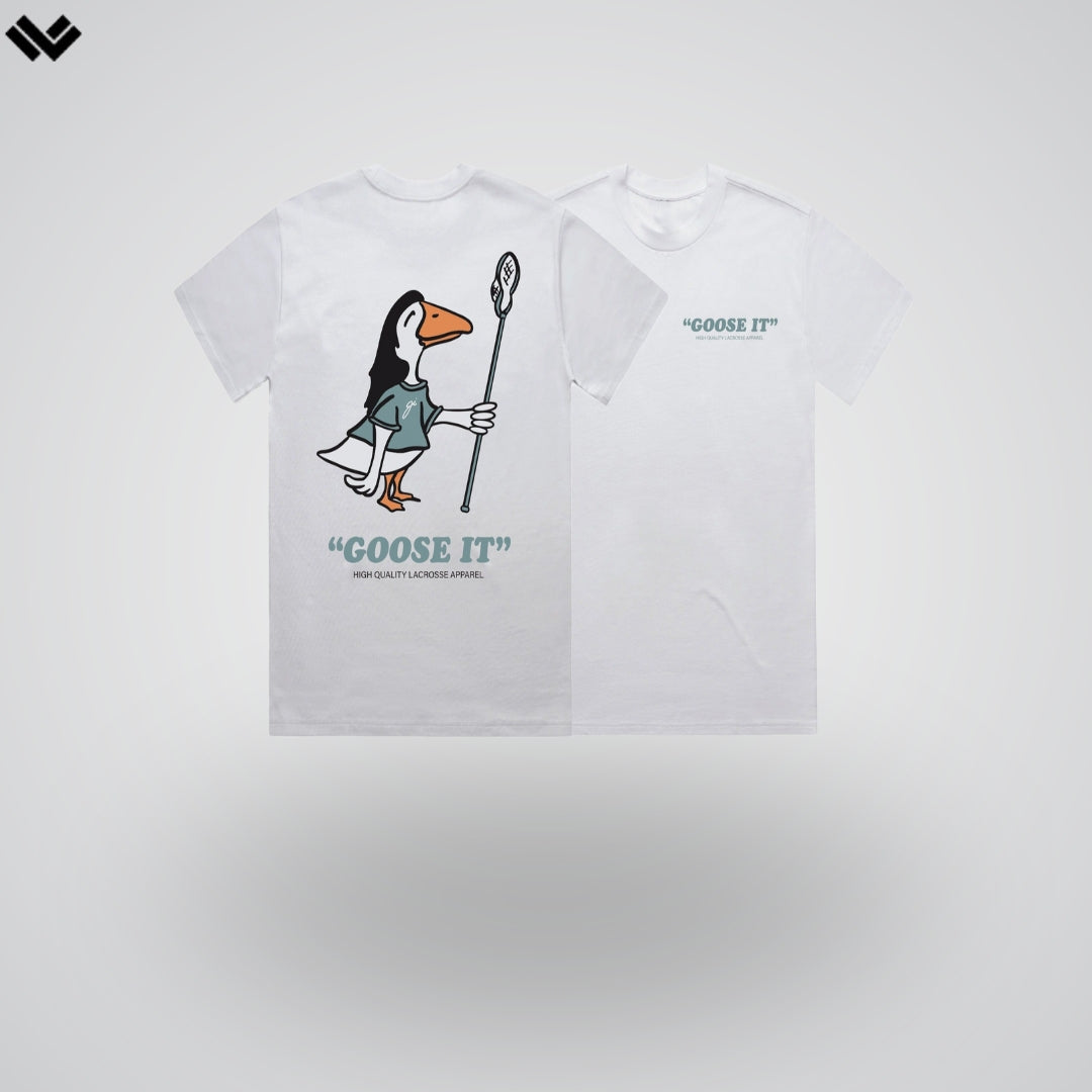 Stylish White Mullet Lacrosse Tee | White | Gooseitcompany