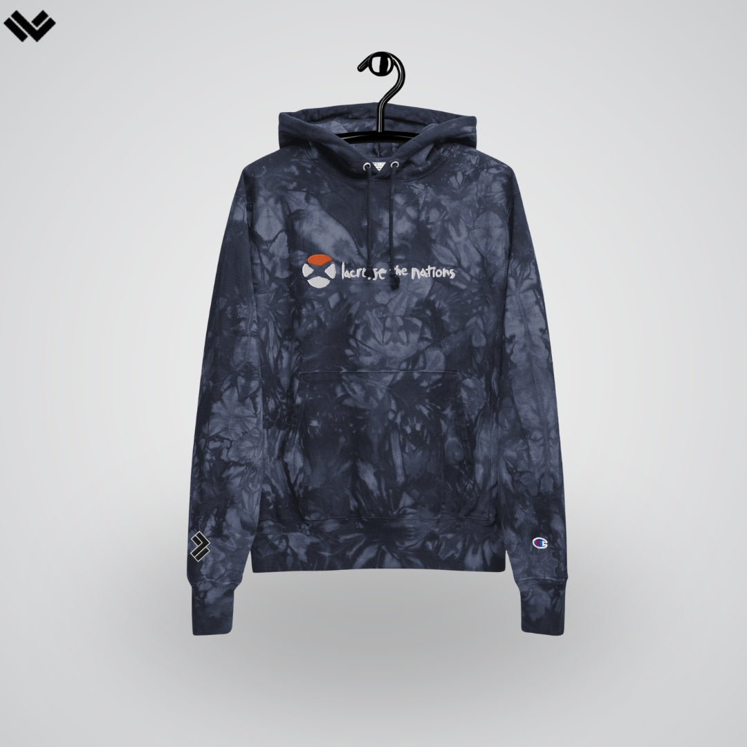 Champion’s Embroidered Tie Dye Lacrosse Hoodie | Tie Dye Shades | Man - Off Field