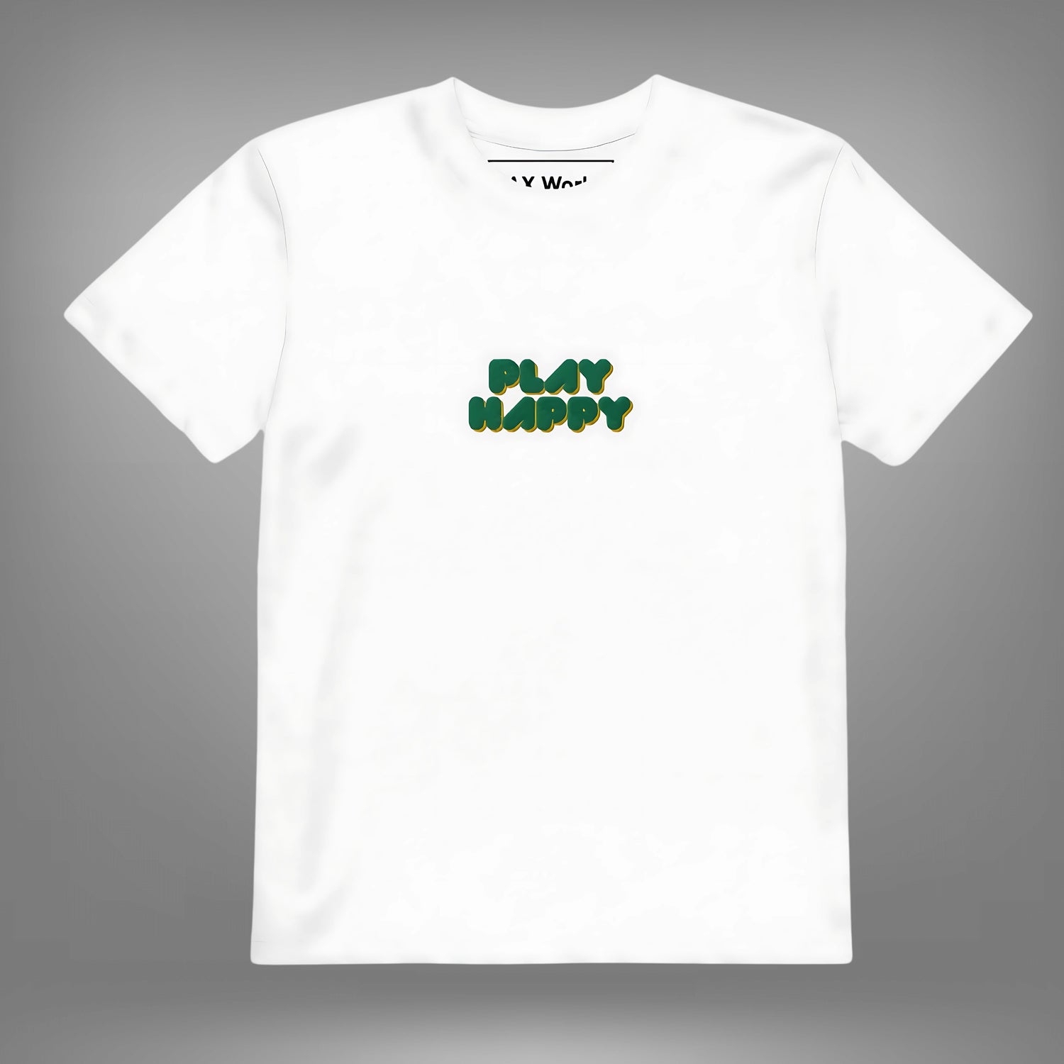 'Play Happy' Lacrosse Embroidered Kids Lacrosse Shirt | White