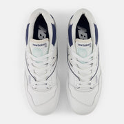 White With Winter Fog and NB Navy Lacrosse Sneakers - Front top 