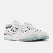 White With Winter Fog and NB Navy Lacrosse Sneakers - Front 