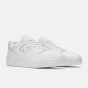 Classic New Balance 550 White Lacrosse Shoes  - Right Front 